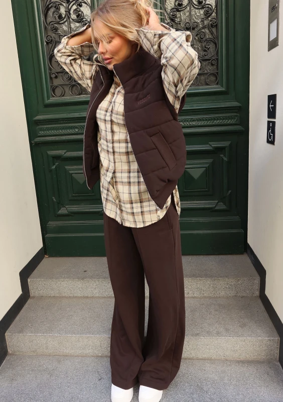 Costa - Dark chocolate brown wide sweatpants