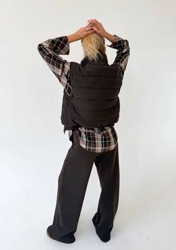 Costa - Dark chocolate brown wide sweatpants