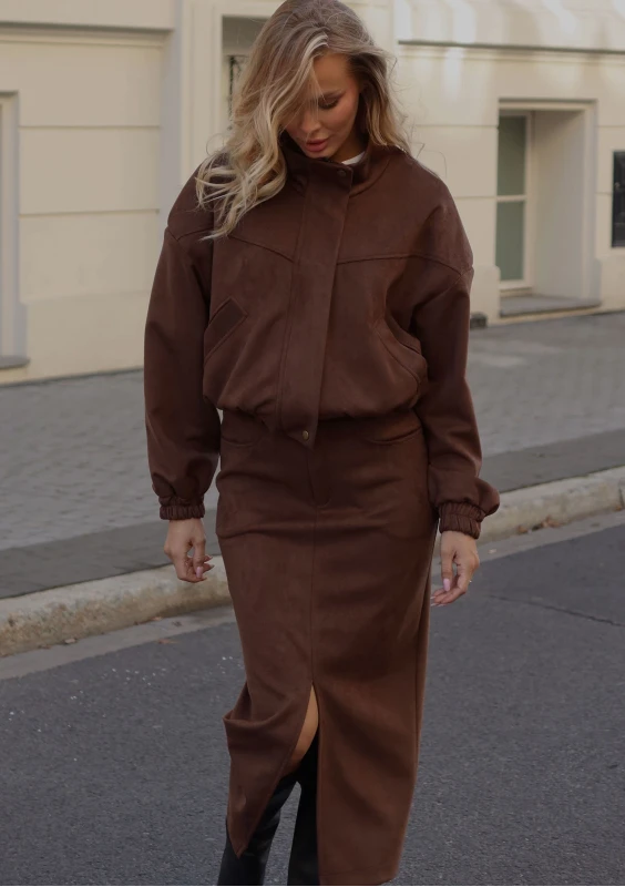 Dune - Brown faux suede jacket