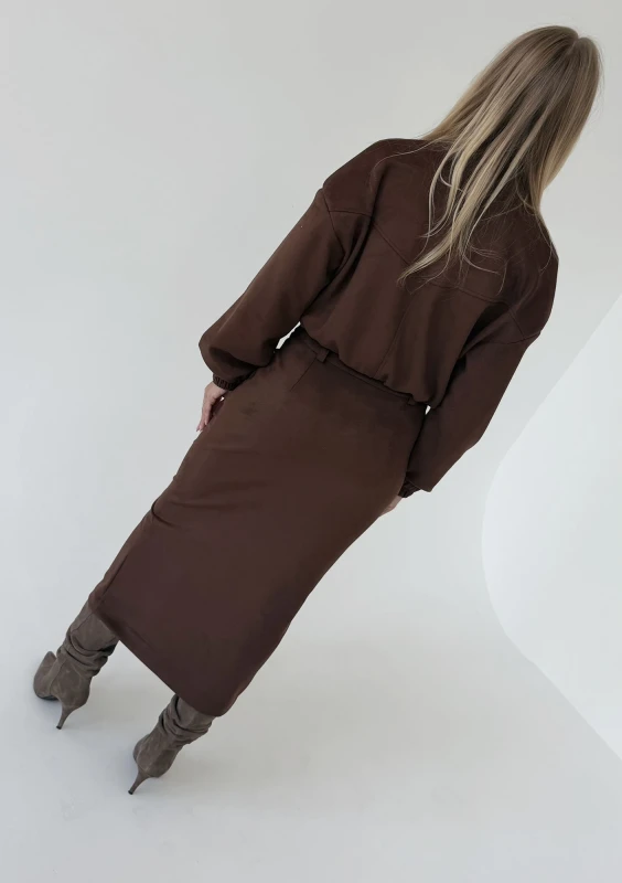Dune - Brown faux suede jacket