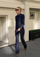 Carter - Navy blue denim trousers