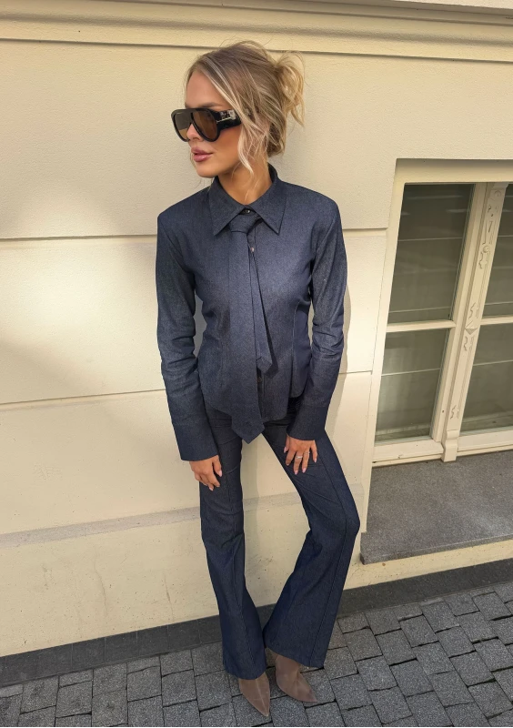 Carter - Navy blue denim trousers