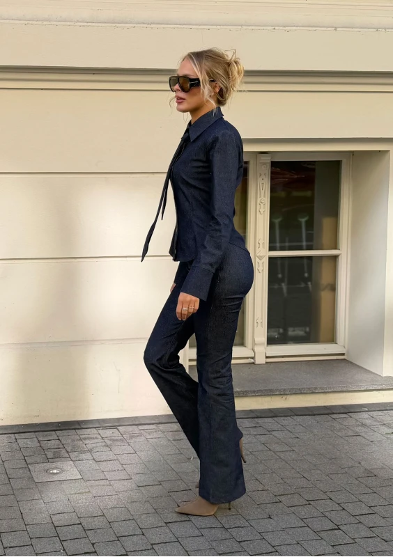 Carter - Navy blue denim trousers