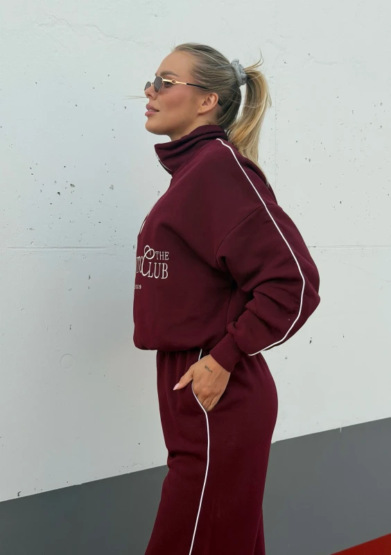 Union - Vintage style deep cherry red sweatshirt
