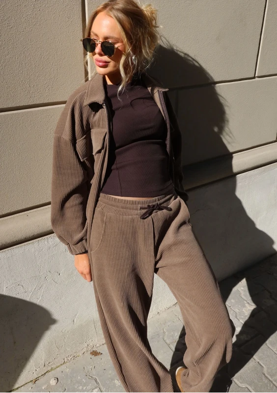 Ridge - Latte beige curduroy trousers