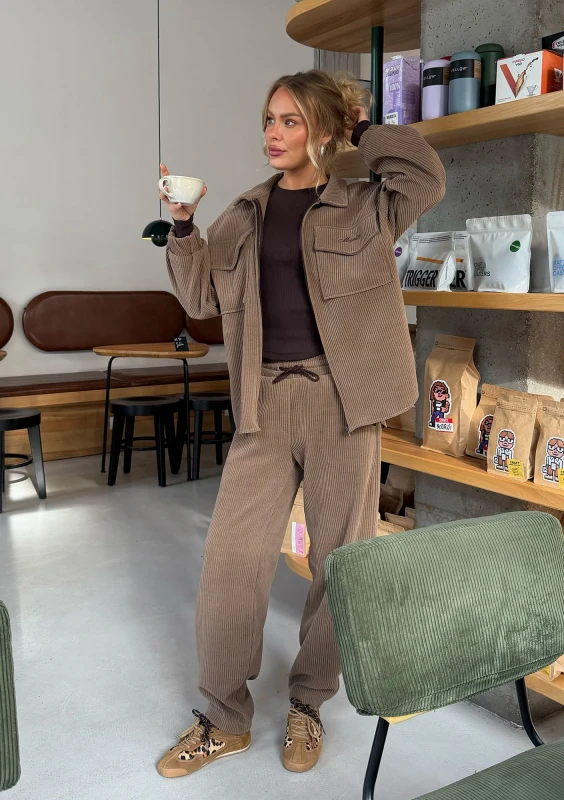 Ridge - Latte beige curduroy shirt