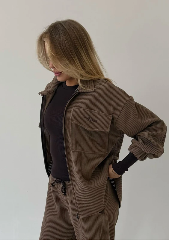 Ridge - Latte beige curduroy shirt