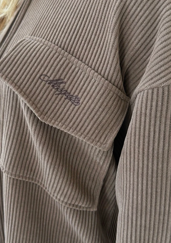 Ridge - Latte beige curduroy shirt