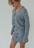 Carly - Melange grey short cardigan