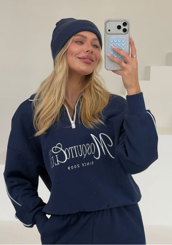 Beanie - Czapka z haftem Mono Logo Granatowa