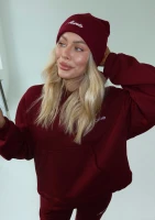 Beanie - Claret beanie with an embroidered logo