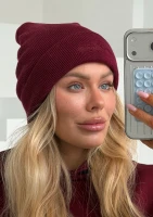 copy of Beanie - Deep cherry red beanie with an embroidered logo