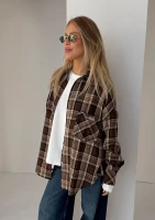 Duty - Brown checked oversize shirt