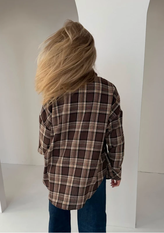 Duty - Brown checked oversize shirt