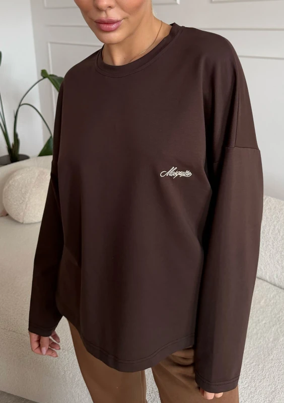 Rowe - Chocolate brown longsleeve with an embroidered logo