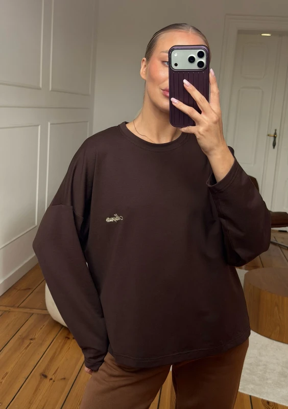 Rowe - Chocolate brown longsleeve with an embroidered logo
