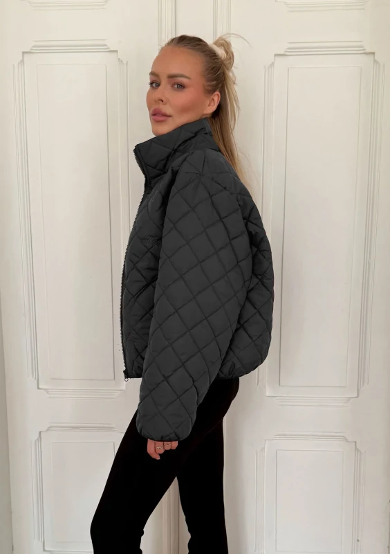 Avery - Black quilted puffer jacket