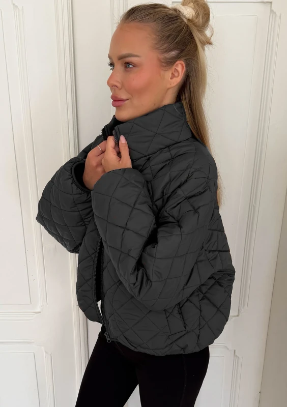 Avery - Black quilted puffer jacket