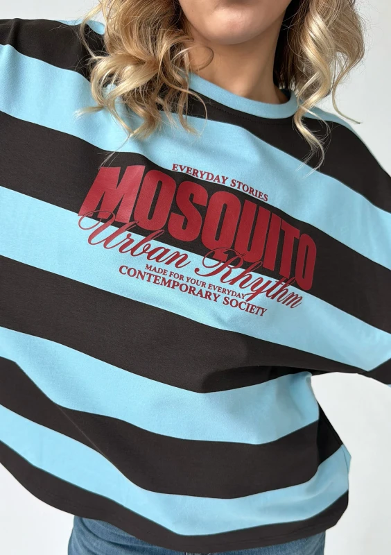 Rowe - Blue and brown striped longsleeve