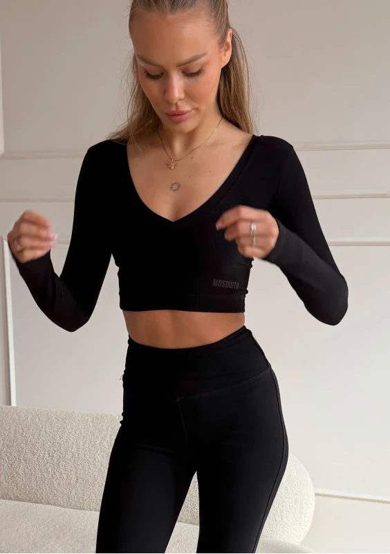 Form - Krótki top z dekoltem V Black