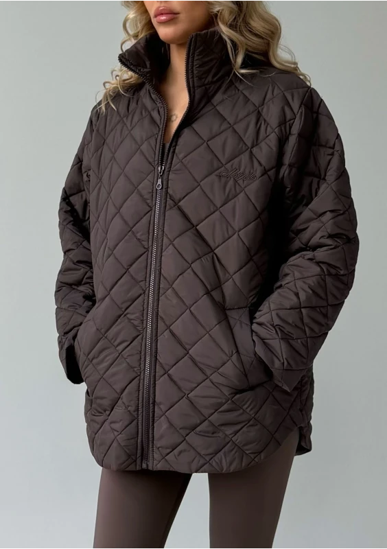 Nora - Pikowana kurtka oversize Savannah Tan