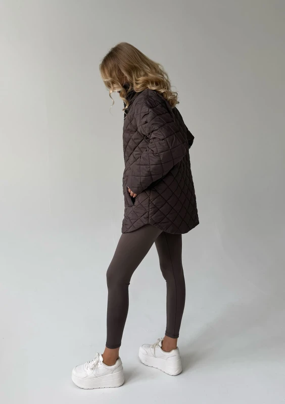 Nora - Savannah tan brown quilted oversized jacket