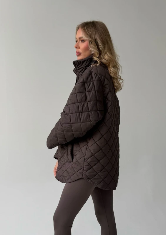 Nora - Pikowana kurtka oversize Savannah Tan