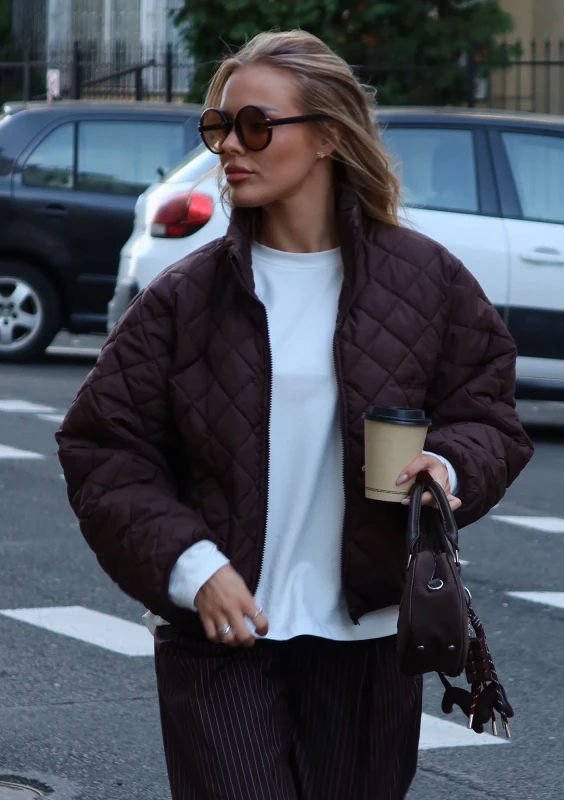 Avery - Brown quilted puffer jacket