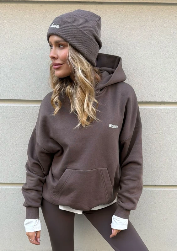 Beanie - Savannah tan brown beanie with an embroidered white logo
