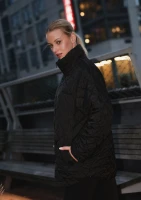Nora - Pikowana kurtka oversize Czarna