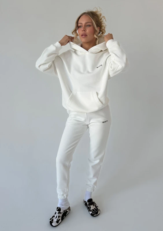 Pure - Bluza z kapturem brown logo Creamy