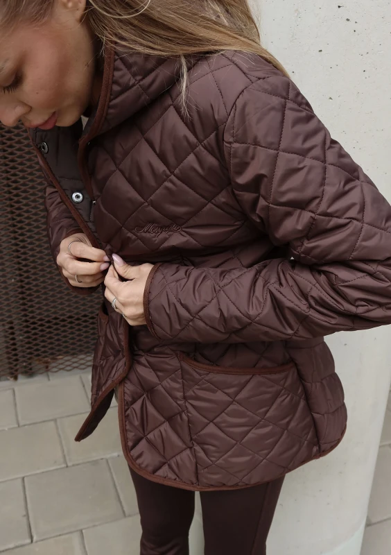 Mila - Brown quilted fitted jacket