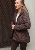 Mila - Brown quilted fitted jacket