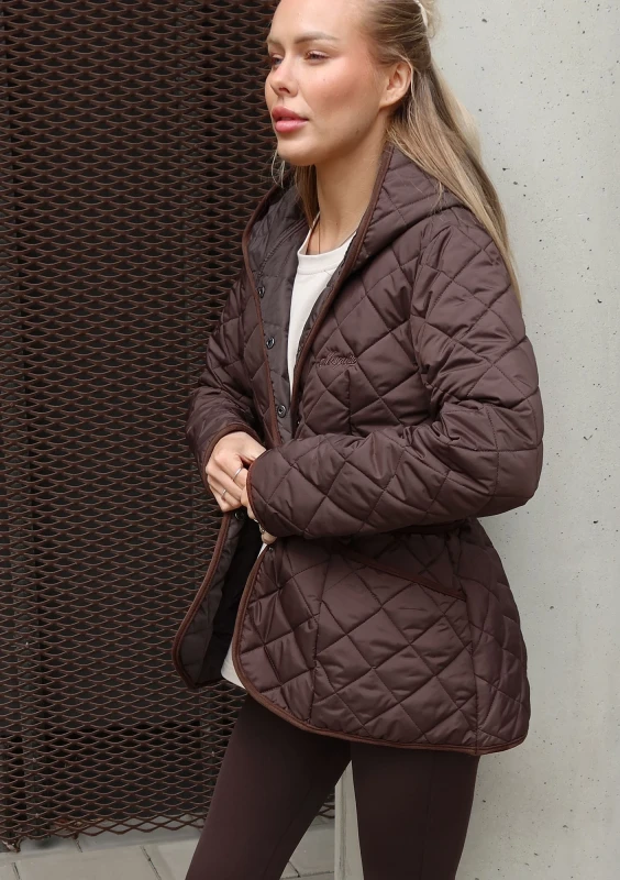 Mila - Brown quilted fitted jacket