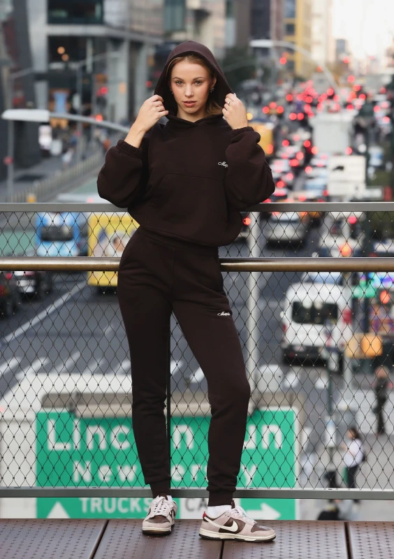 Daily - Fitted dark chocolate brown joggers